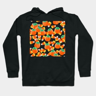 Candy Corn and Candy Pumpkins Tile (Purple) Hoodie